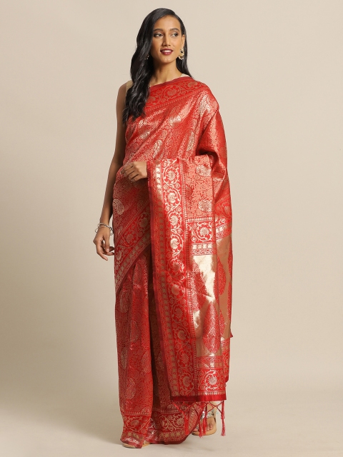

Mitera Red & Golden Woven Design Banarasi Saree