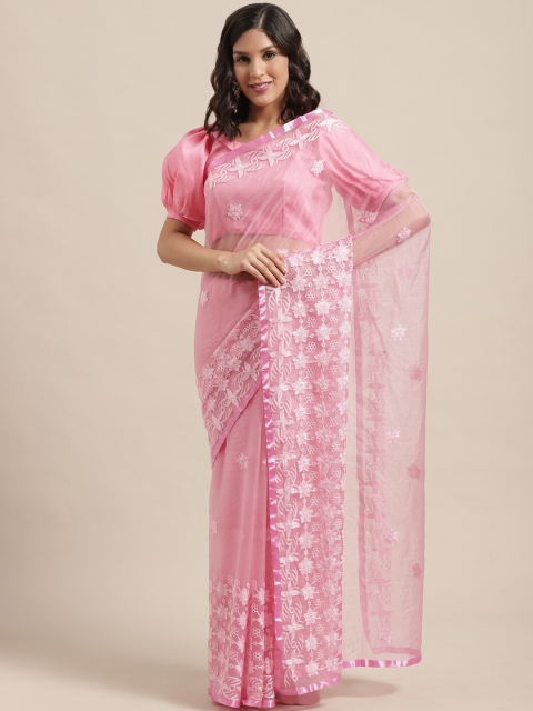 

Saree mall Pink Embroidered Saree