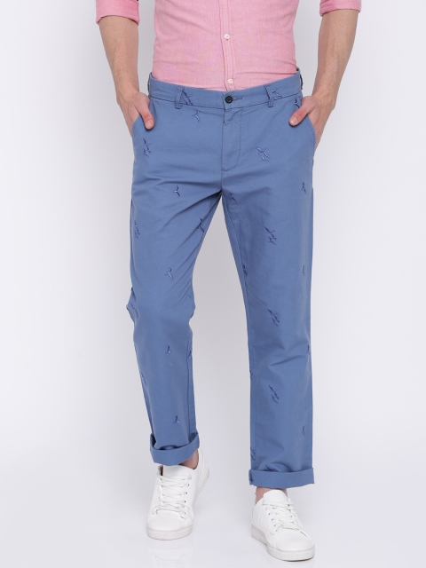 

Tommy Hilfiger Blue Custom Embroidered Chino Trousers
