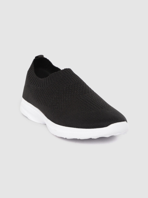 

Crew STREET Women Black Woven Design Walking Shoes