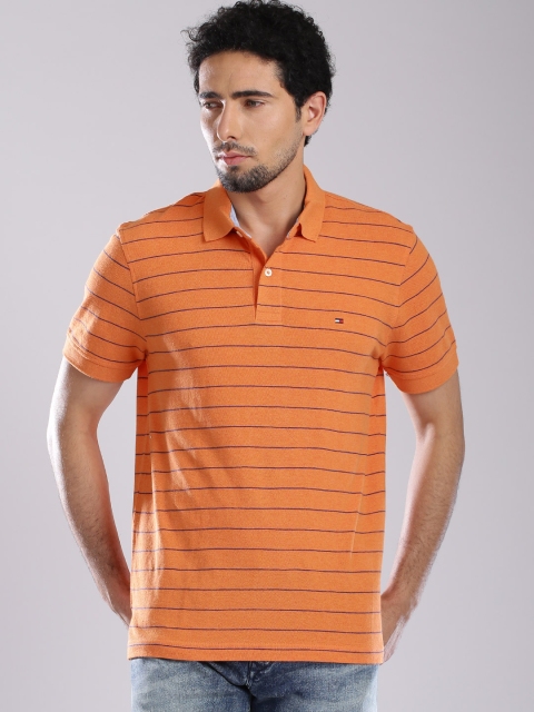 

Tommy Hilfiger Orange Striped Polo T-shirt