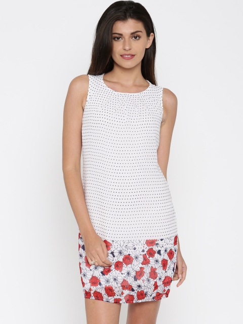 

Honey by Pantaloons White Printed Shift Dress