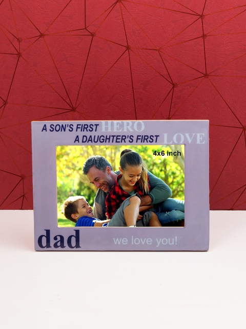 

Golden Peacock Purple Dad We Love You Wooden Table-Top Photo Frame