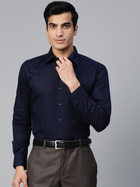 

DENNISON Men Navy Blue Smart Slim Fit Antiviral Formal Shirt