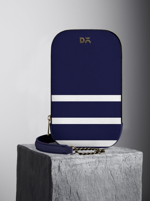 

DailyObjects Navy Blue & White Striped Sling Bag