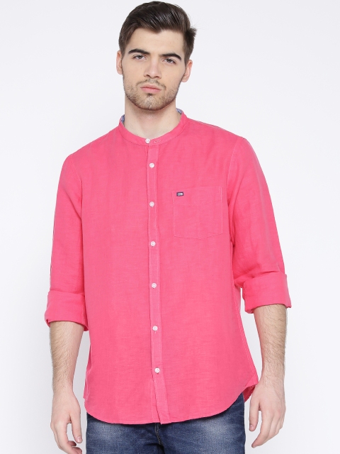 

Arrow Sport Pink Casual Slim Fit Linen Shirt
