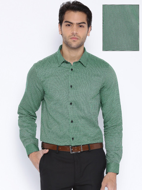 

Arrow New York Green & Black Printed Slim Smart Casual Shirt