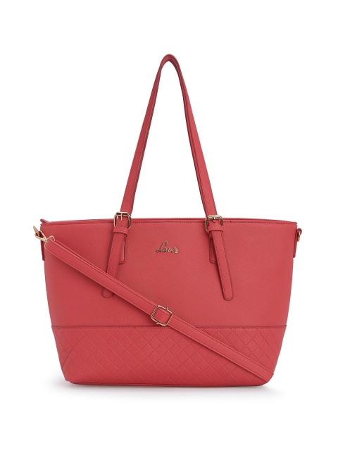 

Lavie Rose Pink Self Design Tote Bag