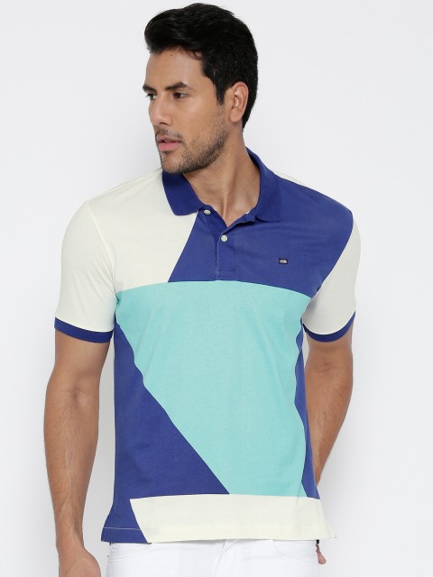 

Arrow Sport Off-White & Blue Polo T-shirt