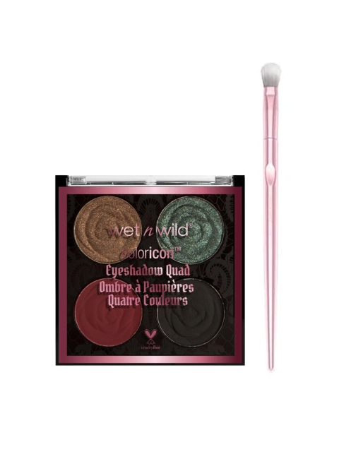 

Wet n Wild Sustainable Set of Rebel Rose Color Icon Eyeshadow Quad & Pro Line Tapered Blending Brush, Multi