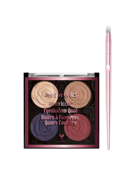 

Wet n Wild Sustainable Set of Rebel Rose Color Icon Eyeshadow Quad & Pro Line Dome Pencil Eye Brush, Multi