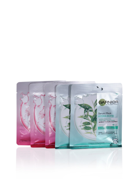 

Garnier Set of 5 Face Serum Sheet Mask, Pink