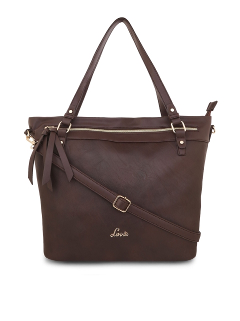 

Lavie Brown Solid Tote Bag