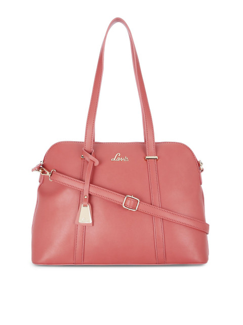 

Lavie Coral Pink Solid Shoulder Bag