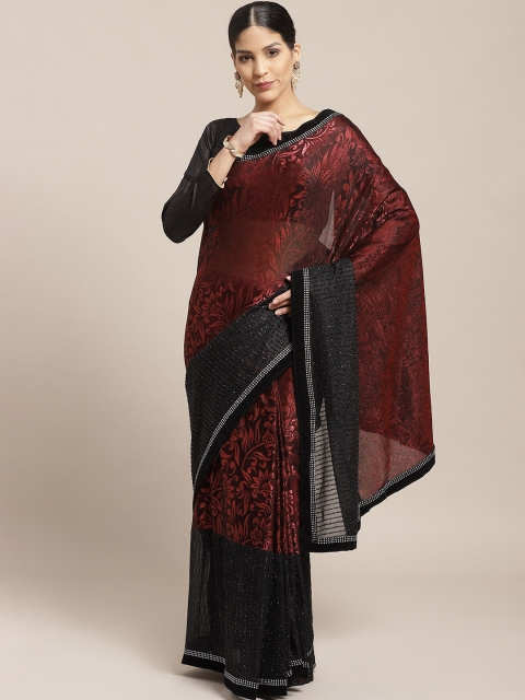 

Chhabra 555 Red & Maroon Embellished Saree