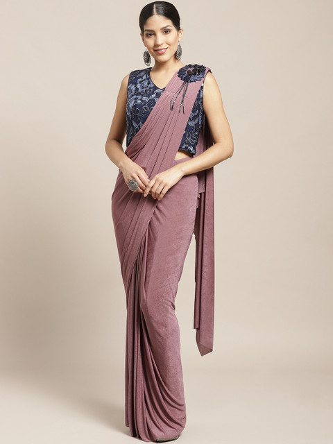 

Chhabra 555 Mauve Solid Ready To Wear Saree