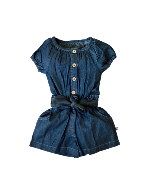 

Nino Bambino Girls Blue Organic Cotton Solid Basic Jumpsuit