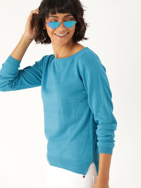 

DressBerry Women Blue Solid Pullover Sweater