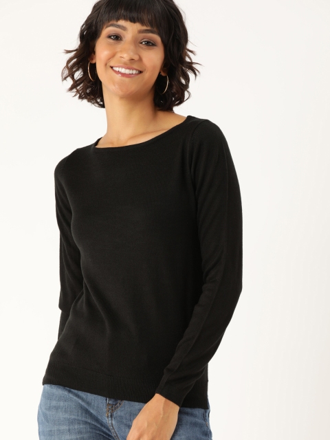 

DressBerry Women Black Solid Pullover Sweater