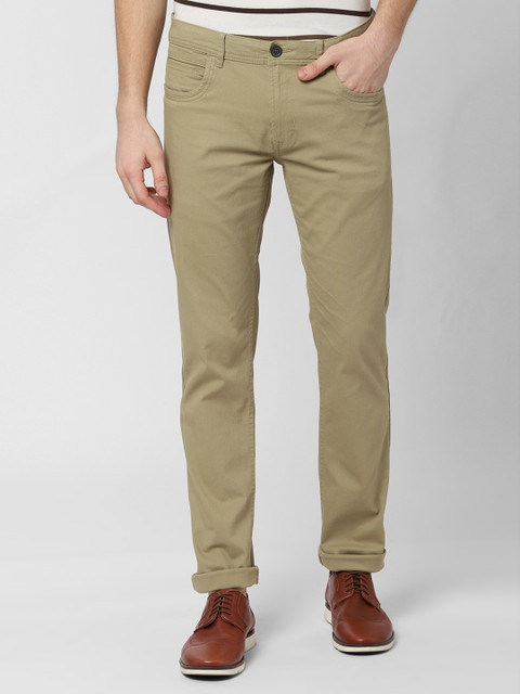 

Peter England Casuals Men Beige Slim Fit Regular Trousers