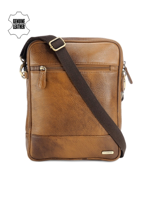 

Teakwood Leathers Unisex Tan Brown Genuine Leather Messenger Bag