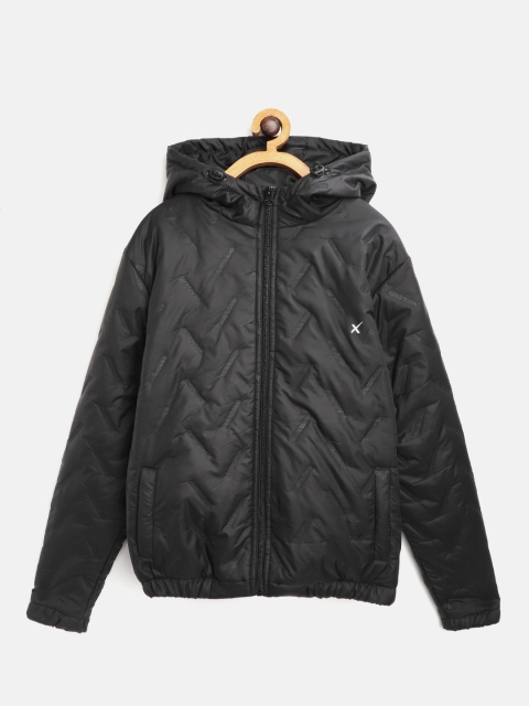 

HRX by Hrithik Roshan Boys Black Self Design Rapid-Dry Antimicrobial Lifestyle Jacket