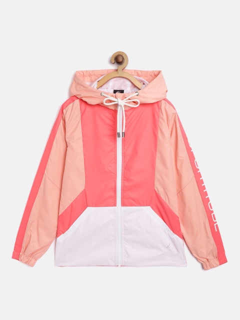 

HRX by Hrithik Roshan Girls Pink Colourblocked Antimicrobial Rapid-Dry Lifestyle Jacket