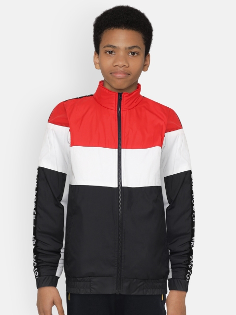

HRX by Hrithik Roshan Boys Red Colourblocked Rapid-Dry Antimicrobial Lifestyle Jacket
