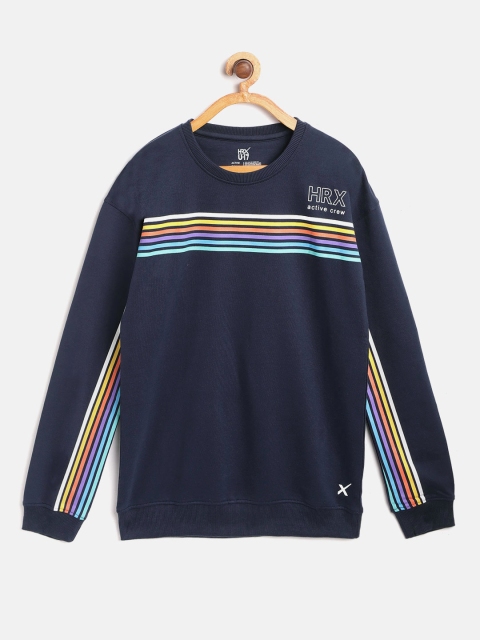 

HRX by Hrithik Roshan Girls Navy Blue Solid Antimicrobial Bio-Wash Lifestyle Sweatshirt