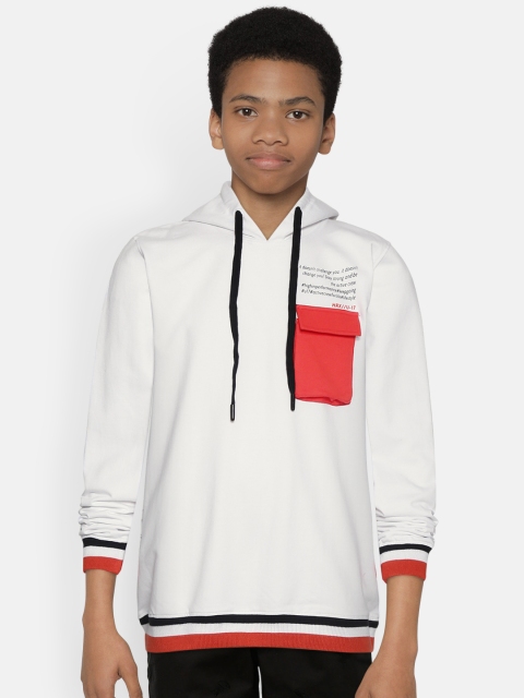 

HRX by Hrithik Roshan Boys Optic White Solid Regular Fit Bio-Wash Lifestyle Sweatshirt