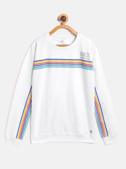 

HRX by Hrithik Roshan Girls White Solid Antimicrobial Bio-Wash Lifestyle Sweatshirt