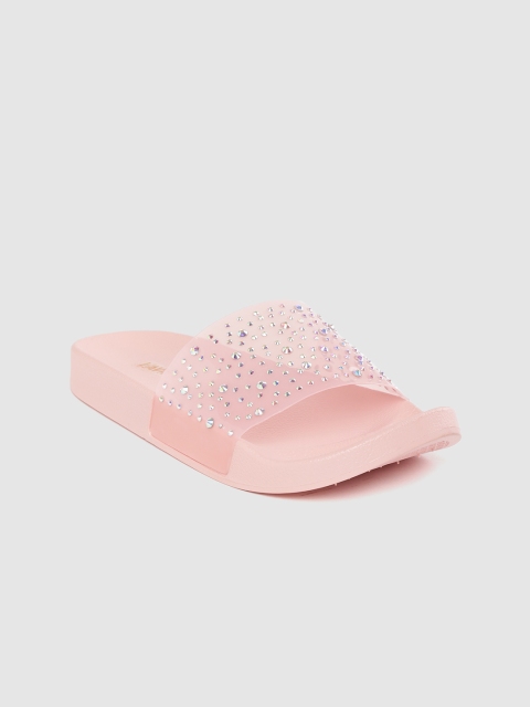 

Lavie Women Pink Embellished Open Toe Flats