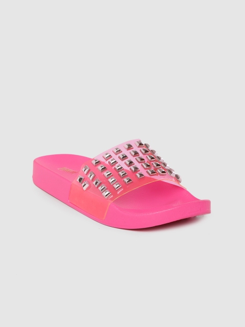 

Lavie Women Pink Embellished Open Toe Flats