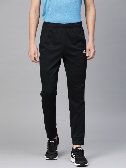 

ADIDAS Men Black Solid Aeroready Fabric Mix Training TrackPants