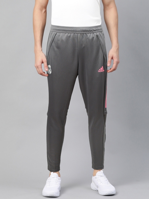 

ADIDAS Men Charcoal Grey Solid Slim Fit Real Madrid Football Training Track Pants