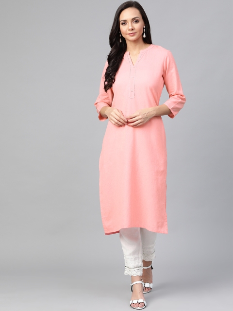 

Sangria Women Pink Solid Straight Kurta