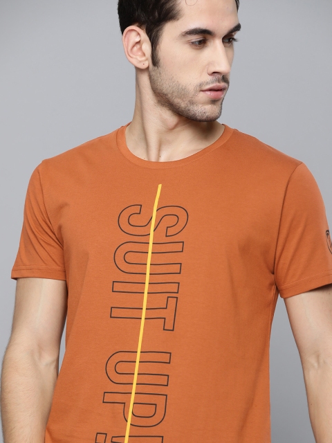 

Kook N Keech Marvel Men Rust Orange & Black Printed Round Neck T-shirt
