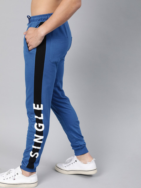 

Kook N Keech Men Black Solid Joggers, Blue