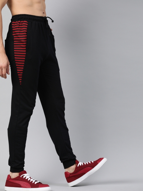 

Kook N Keech Men White Solid Track Pants with Side Stripes, Black