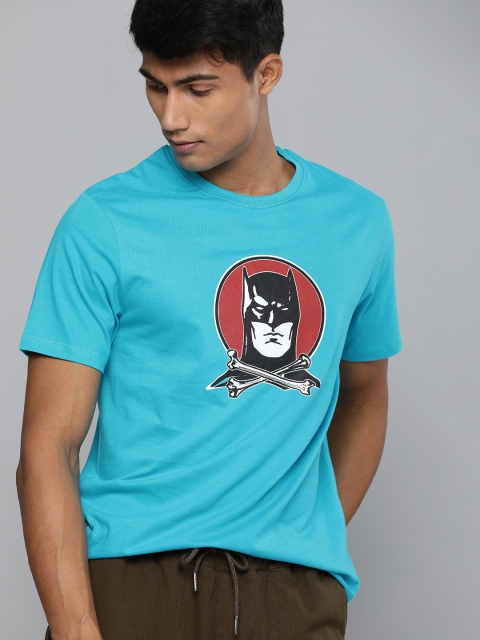 

Kook N Keech Batman Men Turquoise Blue Printed Round Neck T-shirt