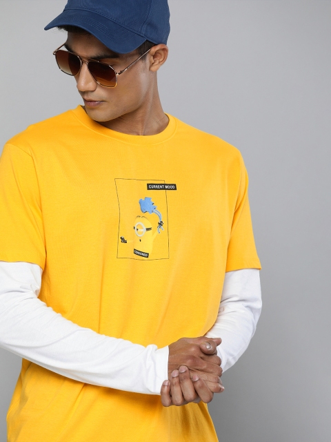 

Minions by Kook N Keech Men Yellow Minions Printed Round Neck T-shirt