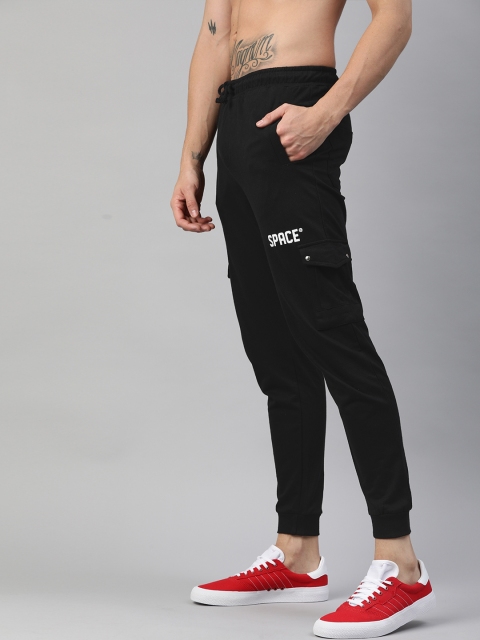 

Kook N Keech Men Black Solid Joggers with Pocket Detailing