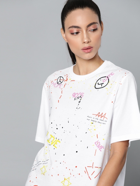 

Kook N Keech Women White & Red Printed Round Neck T-shirt