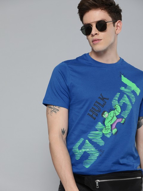 

Kook N Keech Marvel Men Blue Printed Round Neck T-shirt
