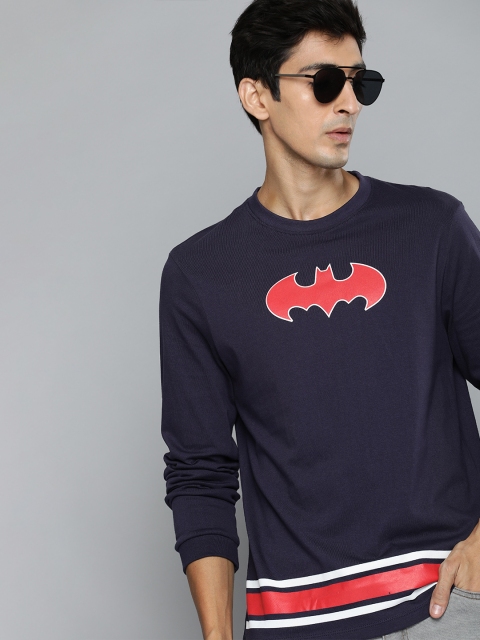 

Kook N Keech Batman Men Navy Blue Batman Printed Round Neck T-shirt