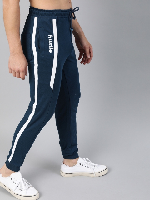 

Kook N Keech Men Navy Blue Solid Track Pants with Side Stripes