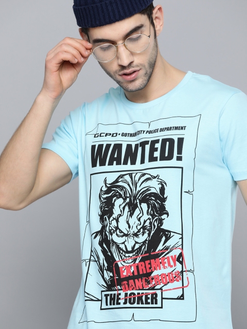 

DC by Kook N Keech Men Blue Joker Printed Round Neck T-shirt
