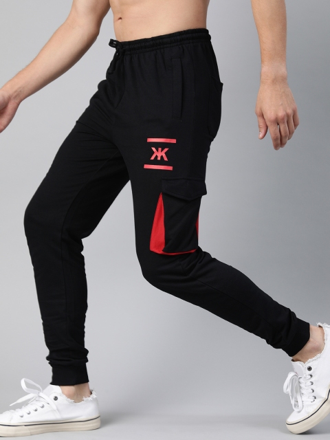 

Kook N Keech Men Black & White Printed Track Pants