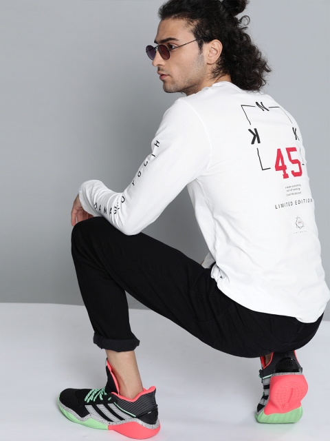 

Kook N Keech Men White Pure Cotton Printed Back Round Neck T-shirt