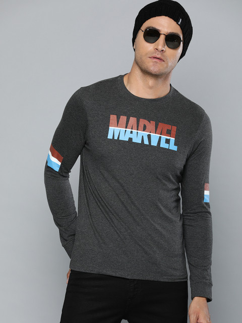 

Kook N Keech Marvel Men Charcoal Grey Printed Round Neck T-shirt